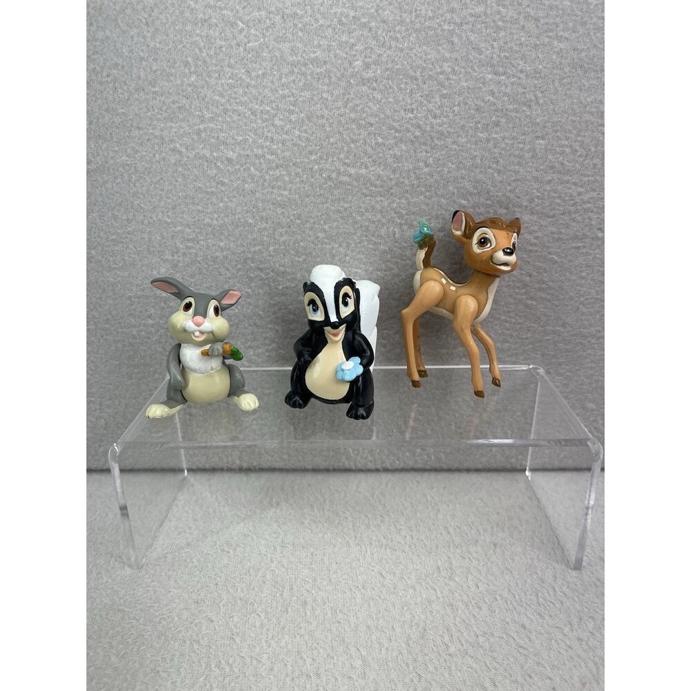 Bambi VTG 1988 Poseable Figures Bambi Flower Thumper Rabbit Skunk Cake Toppers
